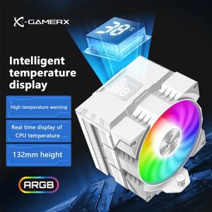 UPSIREN Walrus Assassin 90 4 히트 파이프 단일 타워 공기 냉각기(온도 디스플레이 포함) 9CM ARGB PWM 팬은 LGA1700 AMDAM5를 지원합니다.