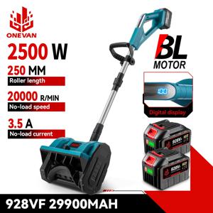 ONEVAN 2500W 브러시리스 전기 눈 쟁기 250mm 눈 스위퍼 무선 눈 삽 21V 18V 배터리 용 깨끗한 거리 안뜰