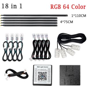 18 in 1 분위기 램프 부품 75CM 110CM 라이트 스트립 메인/서브 컨트롤러 연장 코드 RGB 64 색 저장 램프 풋 도어 램프