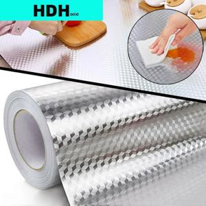 HDHome 주방 오일 방지 방수 스티커 알루미늄 호일 주방 스토브 캐비닛 자기 접착제 벽 스티커 DIY 벽지