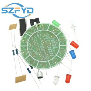 CD4017 다채로운 음성 제어 회전 LED 조명 키트 전자 제조 DIY 키트 예비 부품 학생 실험실