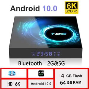 2024 스마트 TV 박스 T95 Android10 6K AllwinnerH616 쿼드코어 cortex-A53 2GB4GB32GB64GB128GB Mali-G31 MP2 미디어 플레이어 셋톱 박스