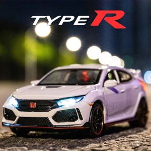 1/32 TYPE-R 합금 자동차 모델 다이캐스트 장난감 소리와 가벼운 차량 장식 장난감 어린이 선물