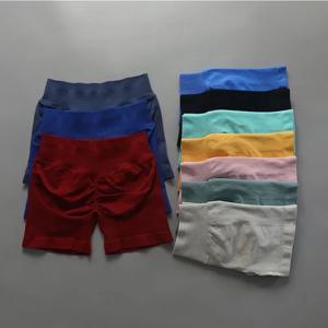 Alobee 반바지 솔리드 로우 리브 밴드 요가 반바지로 충격 원활한 스크런치 부랑자 운동 체육관 부티 스트레치 러닝 반바지