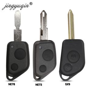 Jingyuqin 원격 항목 키 Fob 쉘 케이스 Citroen Elysee Saxo Xsara Picasso Berlingo C2 C3 for Peugeot 106 206 306 205 405