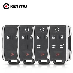 KEYYOU 3/4/5/6 버튼 원격 케이스 Chevrolet Tahoe 교외 시에라 실버라도 GMC Yukon XL Terrain 용 스마트 키 쉘 하우징