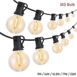 페스툰 LED 글로브 스트링 라이트 페어리 LED G40, 크리스마스 파티 정원 장식 화환 램프, 거리 파티오 캠핑 야외