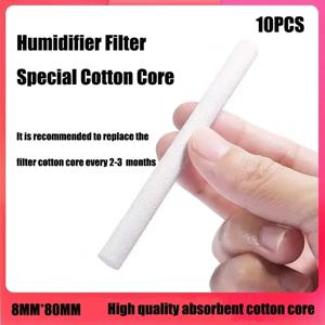 10 개/갑 가습기 필터 8mm * 8cm 교체 목화 스폰지 스틱 USB 가습기 아로마 디퓨저 안개 제조기 공기 가습기