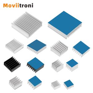 1/10pcs 알루미늄 방열판 열 전도성 테이프가있는 전자 칩 IC Raspberry Pi 용 다중 스케일 방열판 라디에이터 냉각