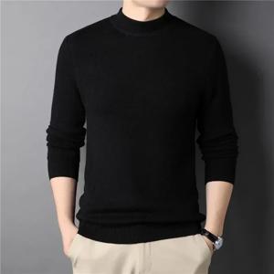 2024 브랜드 뉴 남성 캐시미어 스웨터 하프 터틀넥 남성 스웨터 남성 청소년을위한 니트 풀오버 슬림 니트 남성 스웨터