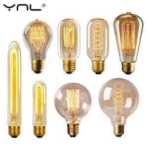 에디슨 전구 lampada 레트로 램프 백열 앰플 빈티지 E27 40w 220V 장식 필라멘트 전구 E27 펜던트 조명 골동품 전구