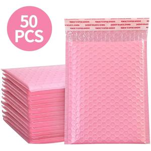 50/25pcs 버블 메일러 핑크 폴리 버블 메일러 셀프 인감 패딩 봉투 선물 가방 중소기업을위한 블랙/블루 포장