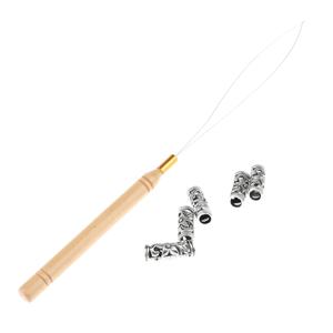 5Pcs DIY Dreadlocks 머리 구슬 바이킹 룬 문자 구슬 보석에 대 한 후크 도구를 당기는 와이어와 머리 반지 머리 수염 공예 만들기