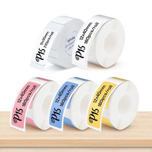멀티 사이즈 P15 라벨 종이 스티커 15*30mm 12*40mm 흰색 라벨 테이프 P15 열전 사 프린터 투명 라벨 스티커 접착 테이프