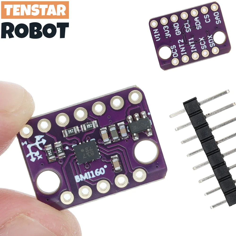 BMI160 GY-BMI160 6DOF 6축 속도 자이로 중력 가속도계 센서 모듈 IIC I2C SPI 통신 프로토콜 3-5V