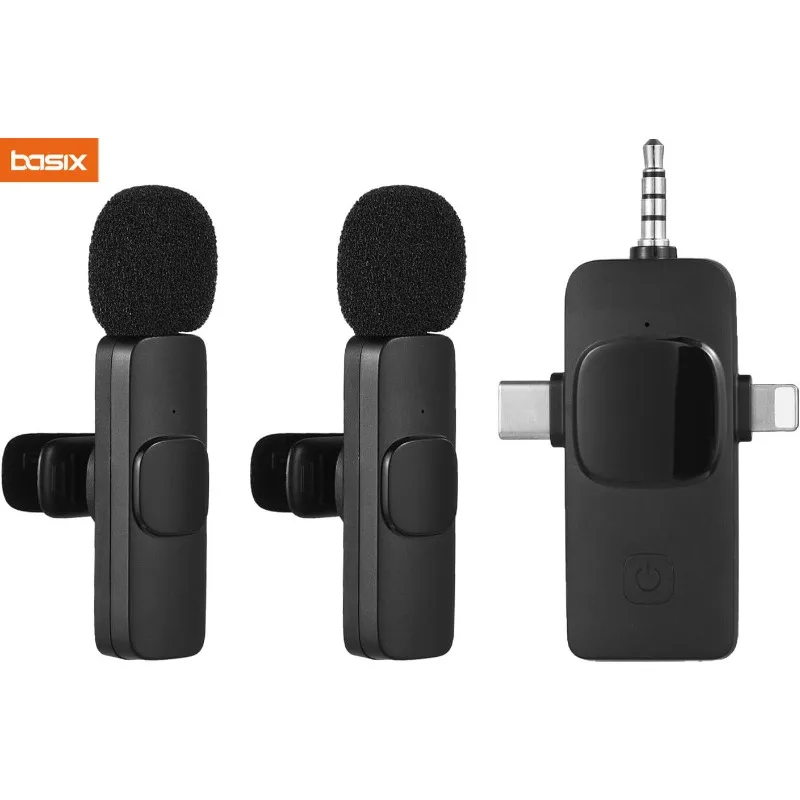 2.4G 무선 라 발리에 마이크 휴대용 오디오 비디오 녹화 iPhone 용 미니 마이크 안드로이드 라이브 방송 게임 전화 마이크