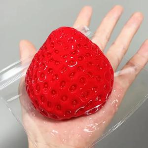 귀여운 크림 골드 파우더 큰 딸기 핀치 Fidgeting 모조 실리콘 클레이 느낌 DIY 소녀 생일 선물 키즈 Squishy Toys