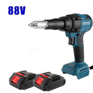 무선 전기 리베 터 건 3.2-4.8mm Makita 배터리 전원 리벳 팅 도구 용 휴대용 Brushess 스크루 드라이버 LED 조명