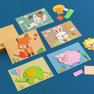 12 개/대 3D EVA 폼 수제 스티커 만화 동물 차량 스타일 DIY 스티커 유치원 어린이 선물