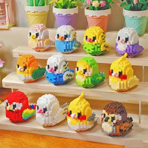 DIY 앵무새 3D 미니 다이아몬드 빌딩 블록-동물 세계 앵무새 완전 조합 세트 시리즈-창의적인 빌딩 블록 장난감
