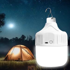 USB 충전식 캠핑 전구 슈퍼 밝은 휴대용 LED 3 가지 모드 야외 램프 비상 낚시 바베큐 텐트 야간 조명