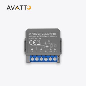 AVATTO Tuya WiFi 스마트 커튼 스위치 모듈, 롤러 셔터 블라인드 용 RF433 리모컨 포함 Alexa Google Home Alice와 함께 작동