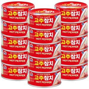 사조 고추 참치 85g×15개 통조림 참치캔 안심따개