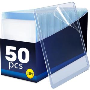 50/1Pcs 보호 필름이있는 투명 카드 슬리브 투명 카드 홀더 아이돌 사진 게임 야구 카드 홀더 커버 35PT 3 