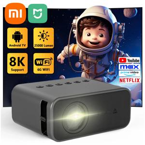 Xiaomi 미니 프로젝터 휴대용 홈 프로젝터 8K HD 프로젝터 실내 엔터테인먼트 침실 게임 극장 어린이 프로젝터