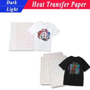 열전달 용지 A3 A4 어두운 밝은 색상 100% 면 직물 천 철 티셔츠 잉크젯 프린터 인쇄 디자인 다림질