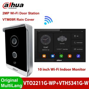 Dahua 10 인치 Wifi 터치 모니터 VTH5341G-W 무선 비디오 도어폰 초인종 VTO2211G-WP 스테이션 1080P PoE 인터콤 시스템 키트