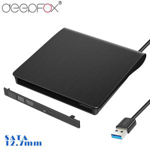 DeepFox 12.7mm USB 3.0 DVD 드라이브 외부 광학 드라이브 인클로저 SATA-USB 외부 케이스(드라이브 없음 노트북 노트북용)