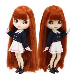 ICY DBS Blyth 인형 1/6 bjd 장난감 30cm 레드 브라운 헤어 화이트 스킨 조인트 바디 매트 페이스 소녀 선물 ob24 애니메이션 인형