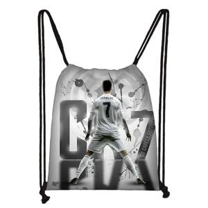 아동용 프린트 드로스트링, 축구 스타 R-RonaldoS CR7 쇼핑백, 남녀공용 축구 스포츠 체육관 보관 요가 배낭