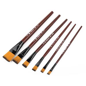 6Pcs 고품질 아티스트 나일론 머리 나무 손잡이 수채화 아크릴 오일 페인트 브러시 그림 그리기 미술 용품에 대 한 설정