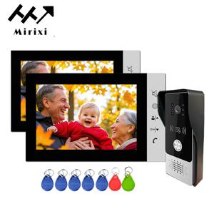 Mirixi 7 인치 비디오 문 전화 인터콤 시스템 RFID 초인종 카메라 잠금 해제 토크 나이트 비전 HD 빌라 아파트