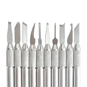 10Pcs 왁스 조각 칼 키트 왁스 조각가 조각 칼 도자기 점토 조각 도구 세트 철강 모델링 손 도구
