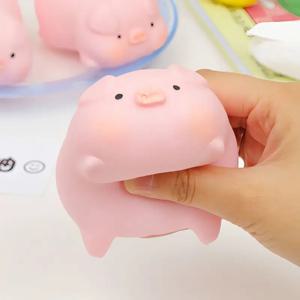 카와이 핑크 돼지 짜기 장난감 안티 스트레스 안티 불안 스트레스 릴리버 Squishies 떡 만화 동물 장난감 생일 선물