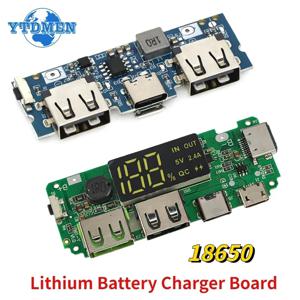 리튬 배터리 충전기 보드 LED 듀얼 USB 5V 2.4A 마이크로/타입-C USB 모바일 전원 은행 18650 충전 모듈 회로 보호