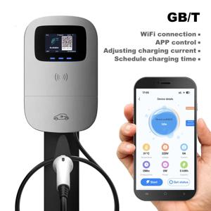 JIGU 32A 7.6KW GBT 전기 자동차 충전기, 와이파이 EVSE 월박스, 11KW 22KW GB/T 충전 스테이션 케이블, 앱 제어 EV 충전기