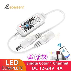 단일 색상 LED 조광기 WiFi 컨트롤러 DC 12V 24V 96W 스마트 APP 단색 조명 스트립 고정 장치에 대 한 원격 음성 조광 제어
