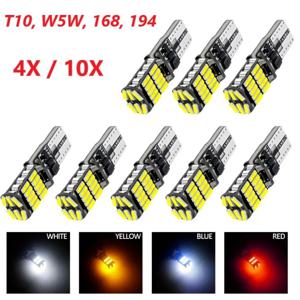 4/10 PCS 슈퍼 밝은 T10 W5W LED 전구 Canbus 12V/24V 노란색 녹색 흰색 자동차 인테리어 돔 의례 트렁크 번호판 조명