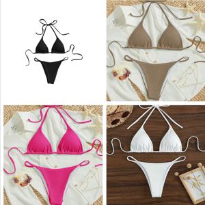 2025 새로운 비키니 세트 패드 비치 트라이앵글 수영복 여성 XS-XL Maio Biquinis 수영복 Tankini Femme Badpak Dames Mujer купальники