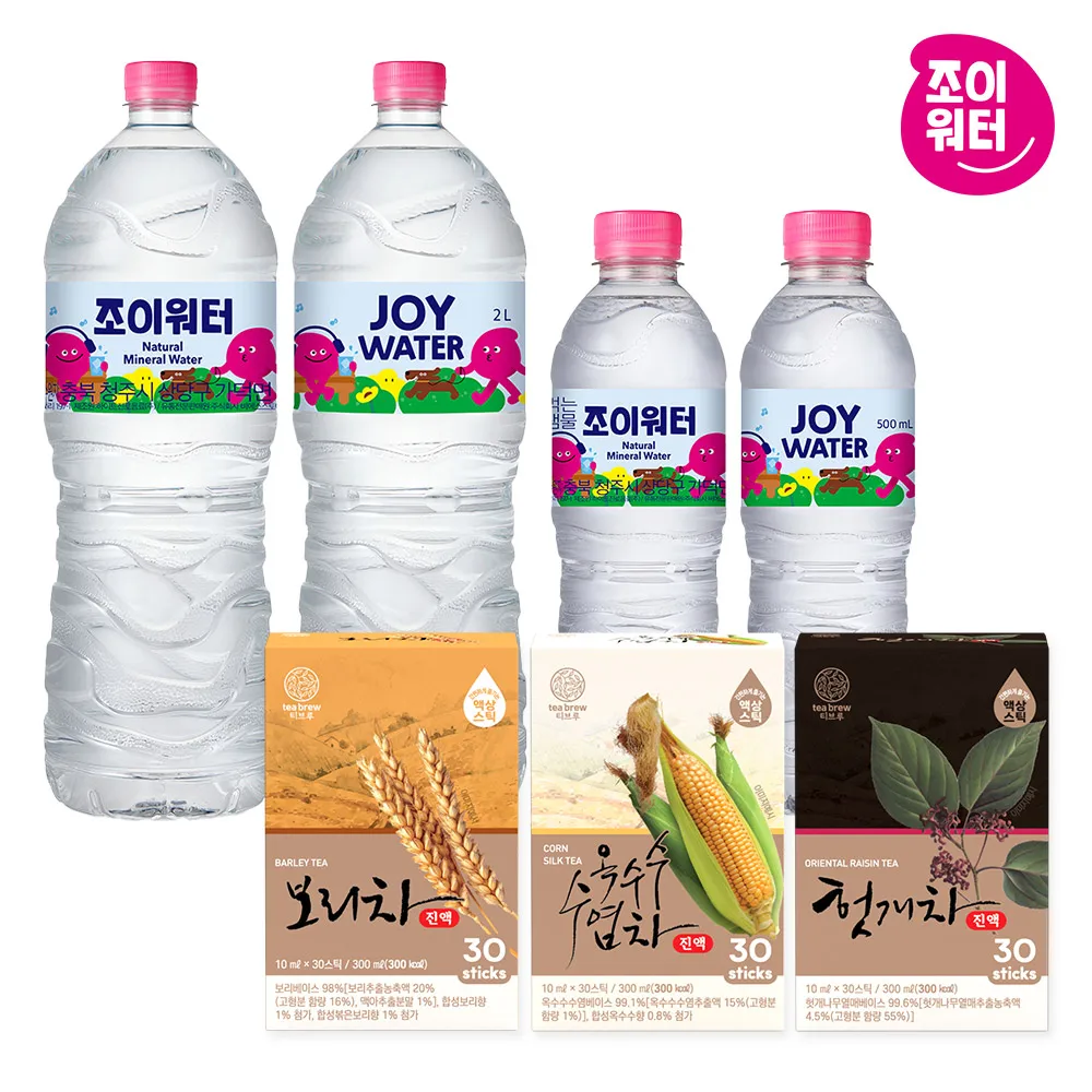 조이워터 생수 2L/500ml 모음전+보리차/옥수수수염차/헛개차 액상스틱 (5종 택1)