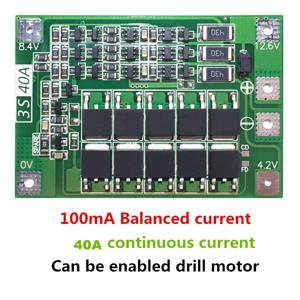 3 초 40A 리튬 이온 리튬 배터리 충전기 PCB BMS 보호 보드 드릴 모터 11.1 볼트 12.6 볼트 사러 휴대 모듈 균형