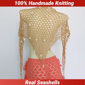 여성 삼각형 목도리와 조개 섹시한 비키니 커버 선 스크린 그물 스커트 메쉬 튜닉 Pareo Beachwear