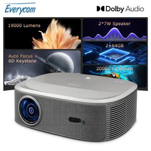 Everycom HQ10W 풀 HD 프로젝터 Dolby 오디오 4K 비디오 스마트 TV 가정용 1080P 26000 루멘 프로젝터 2+64GB 영화관 비머