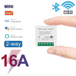 16A 미니 스마트 스위치 Wifi DIY 조명 스위치 모듈 2 웨이 제어, 스마트 홈 범용 모듈은 Tuya Alexa Google 홈과 함께 작동합니다.