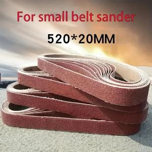 10개 미니 벨트 샌더 세트 - 연삭, 연마, 녹 제거를 위한 소형 휴대용 디자인 - 520x20mm(60-800 그릿)