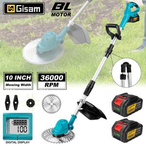 Gisam 10 인치 브러시리스 전기 접이식 잔디 깎는 기계 무선 정원 잔디 트리머 Makita 18V 배터리 핀 용 전동 공구 잡초